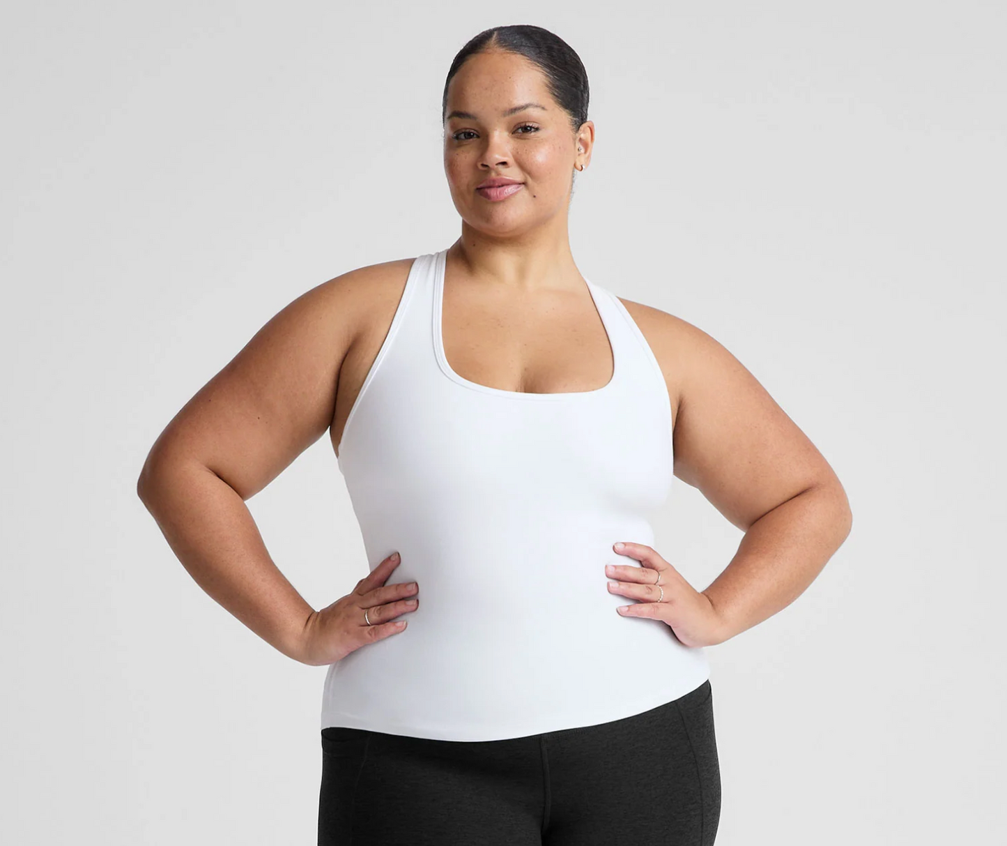 Spacedye Step Up Racerback Tank - Cloud White 1X-4X