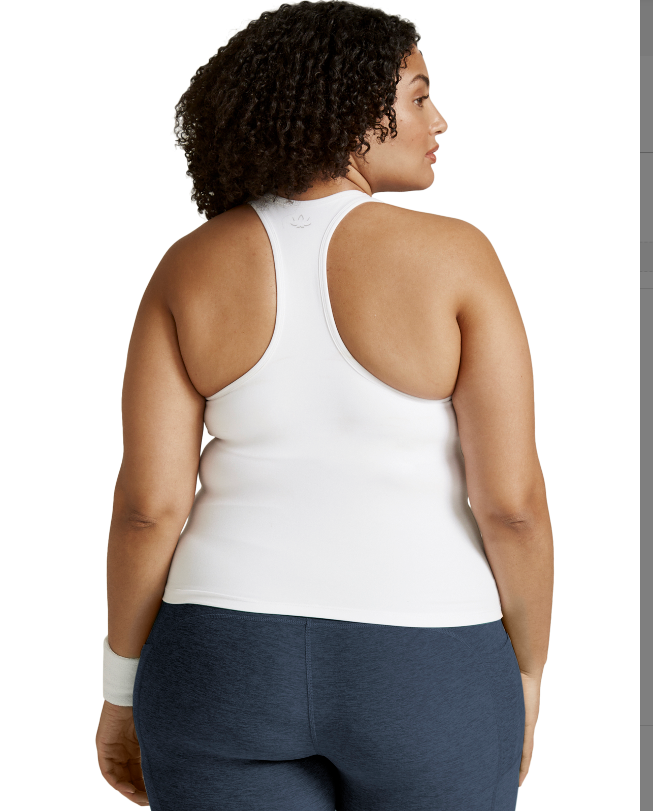 Spacedye Step Up Racerback Tank - Cloud White 1X-4X