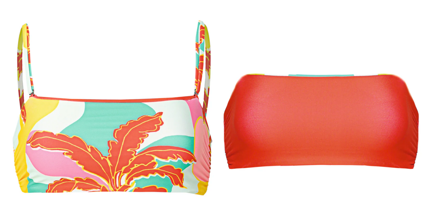 Tropical Breeze Tiffany Strapless Bandeau Bikini Top (Reversible) XS-XL
