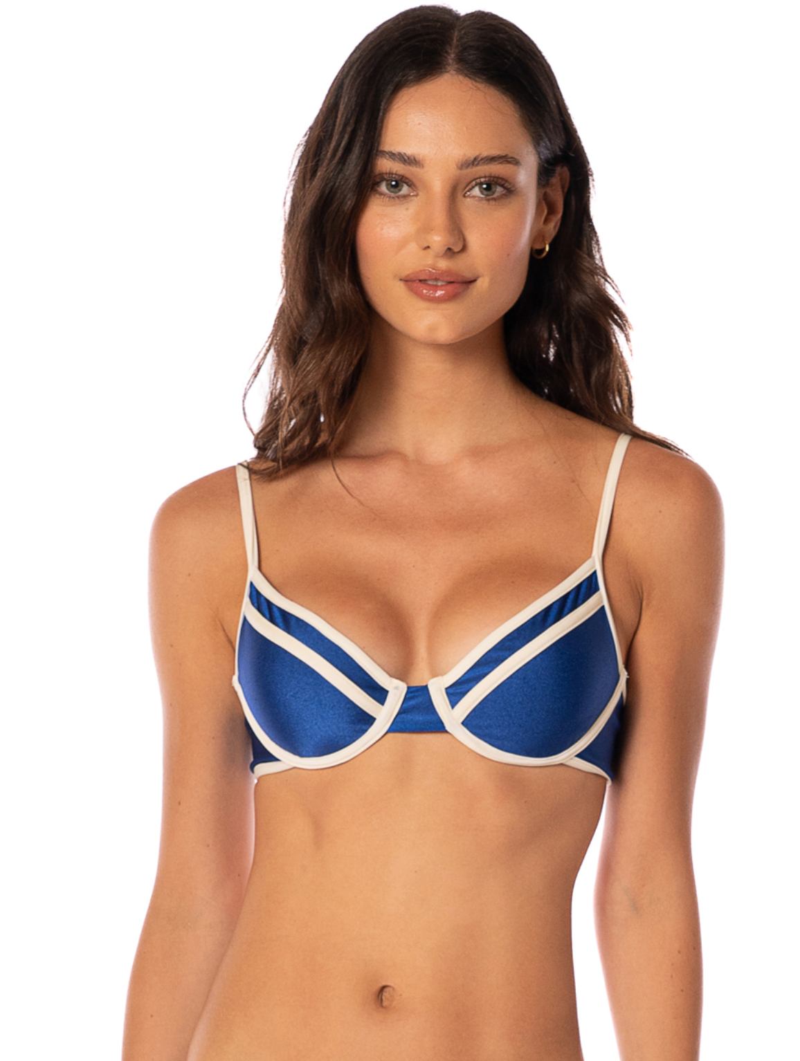 Cobalt Blue Daintily Unmolded Underwire Bikini Top (Reversible) XS-XL