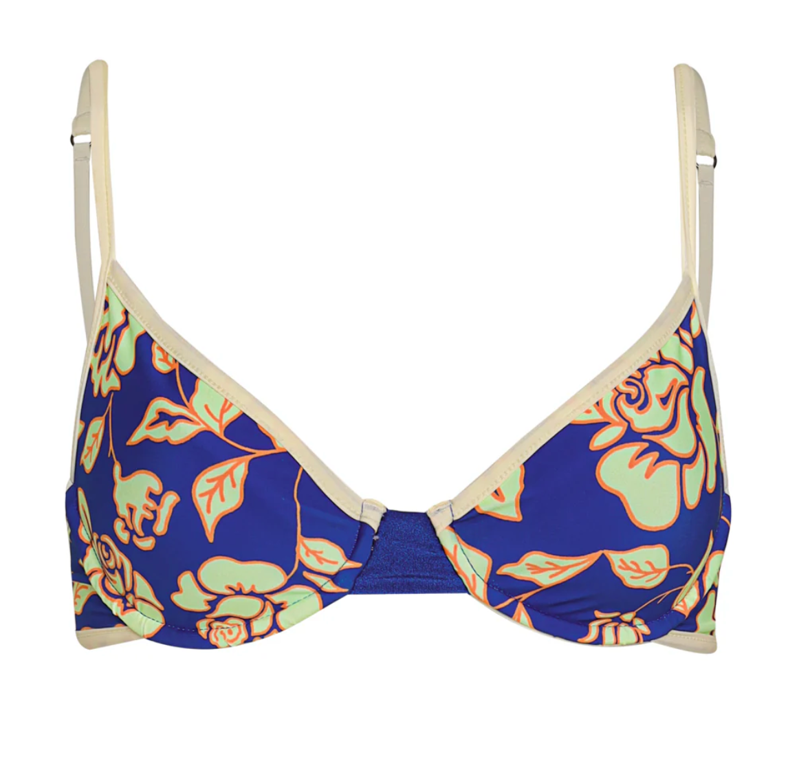 Cobalt Blue Daintily Unmolded Underwire Bikini Top (Reversible) XS-XL