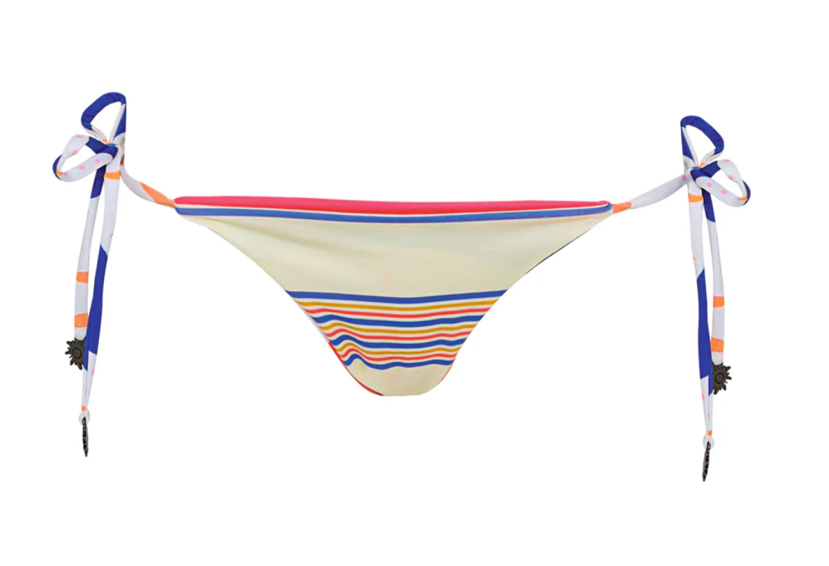 Sunlit Bloom Sunning Low Rise Tie Side Bikini Bottom (Reversible) S-L