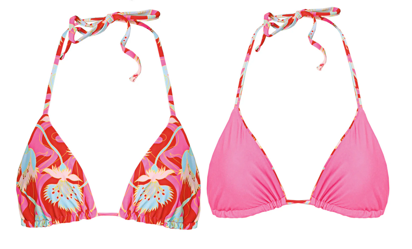 Floral Rush Balmy Sliding Triangle Bikini Top (Reversible) XS-XL