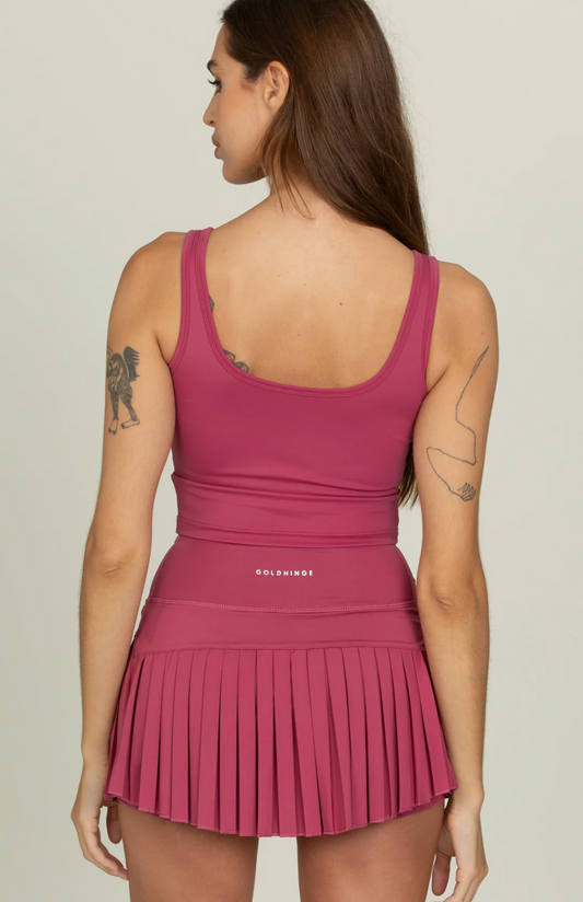 Lined Mid Length Bra Top-Rasberry XS-XXL