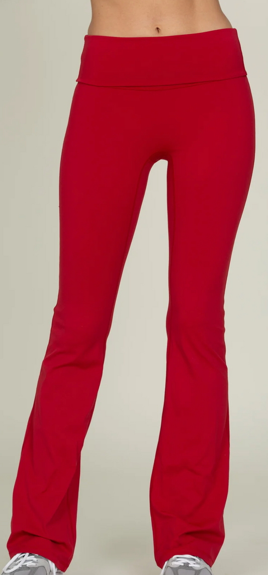 Essential Foldover Flare Pant - Ruby XS-XXL