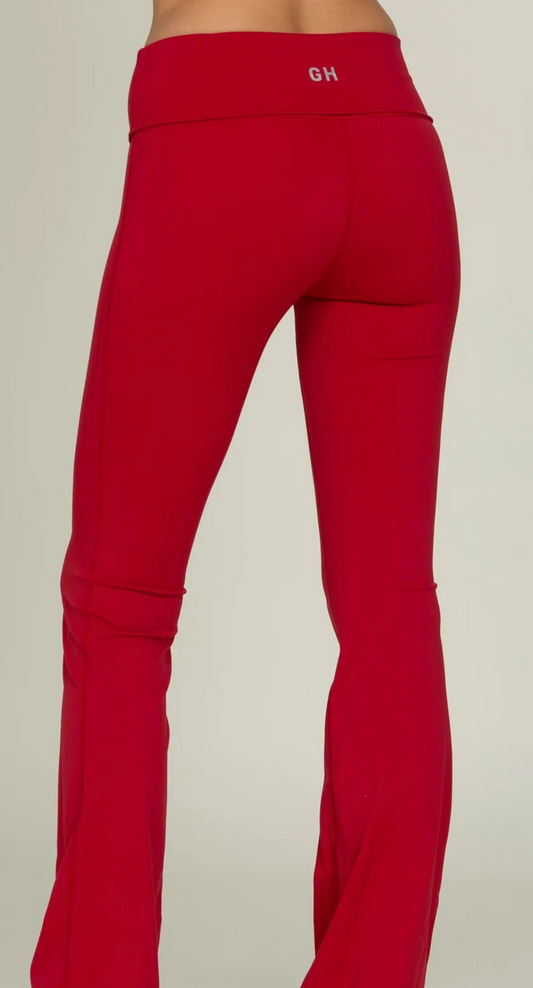 Essential Foldover Flare Pant - Ruby XS-XXL