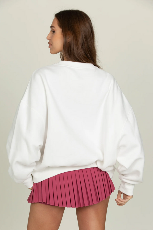 Wide Arm Sweatshirt - White Raspberry XS-XXL