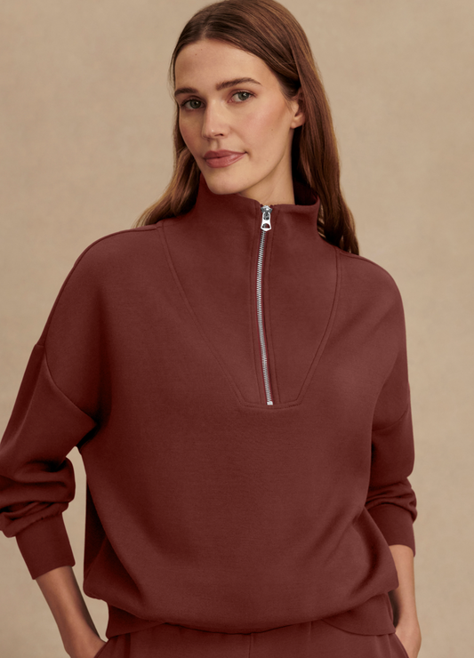 Hawley Half-Zip Sweat - Cinnamon XS-L