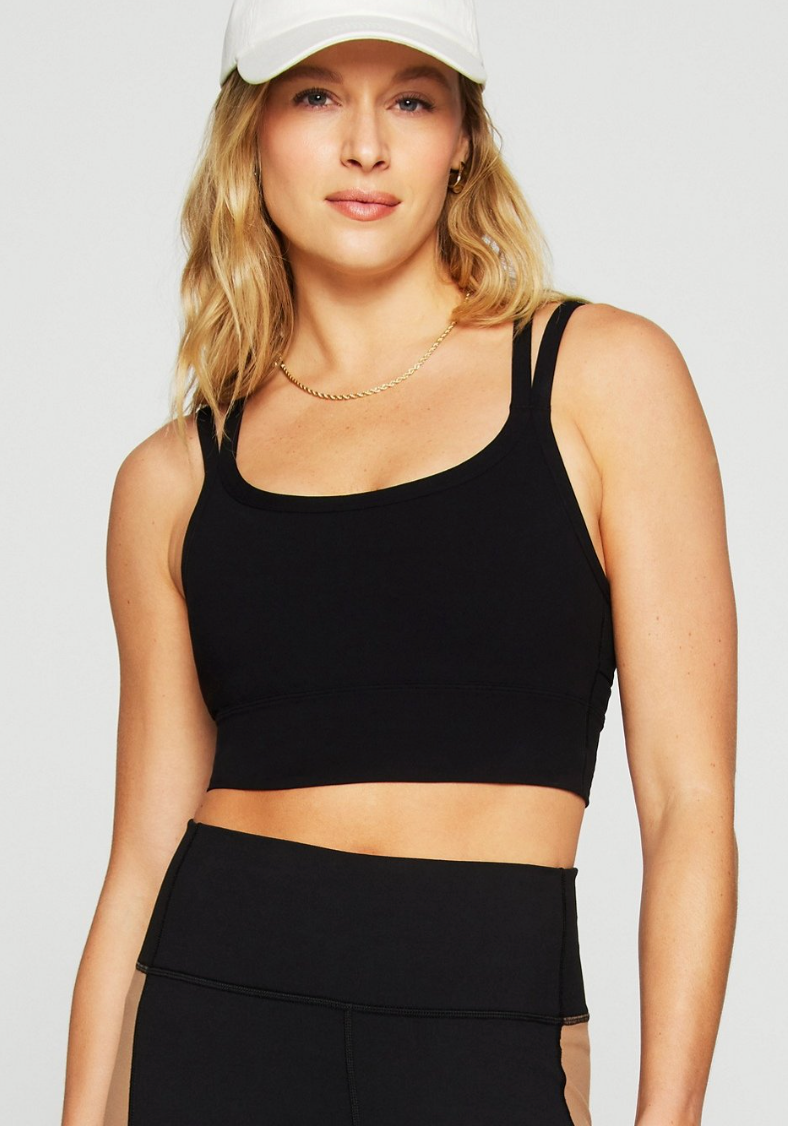 Principal Longline Medium Impact Sports Bra - Black XS-XXL