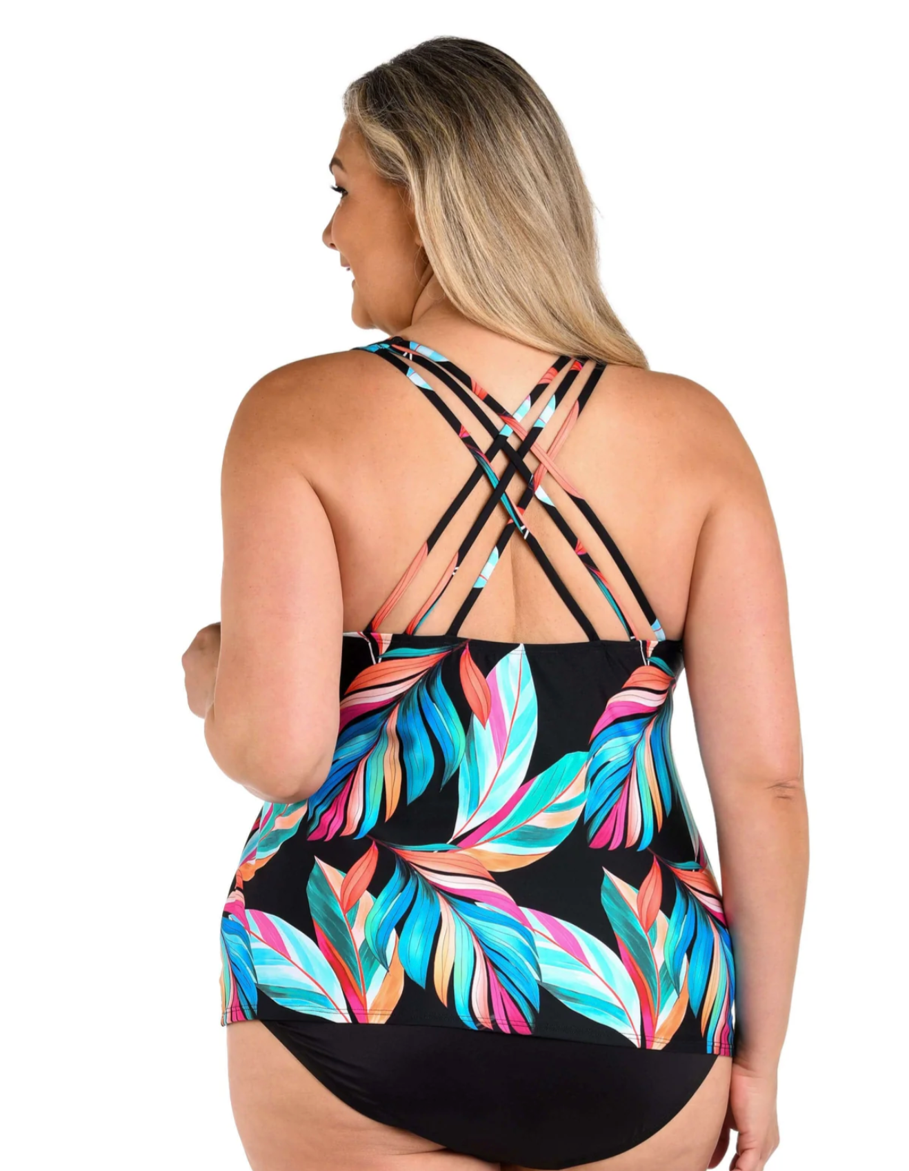 Underwire Crossback Tankini - Moonlit Leaf 16W-22W