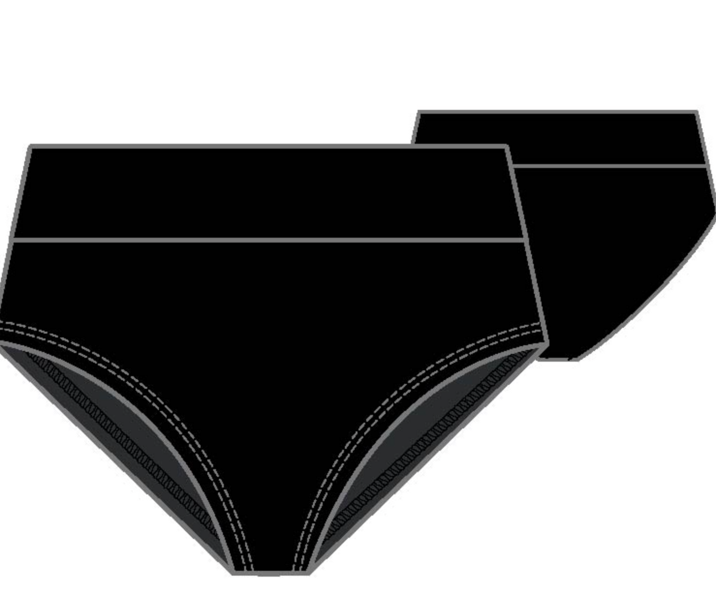 High Waist Bikini Bottom - Black 16W-22W