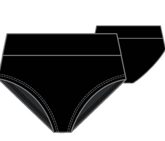 High Waist Bikini Bottom - Black 16W-22W