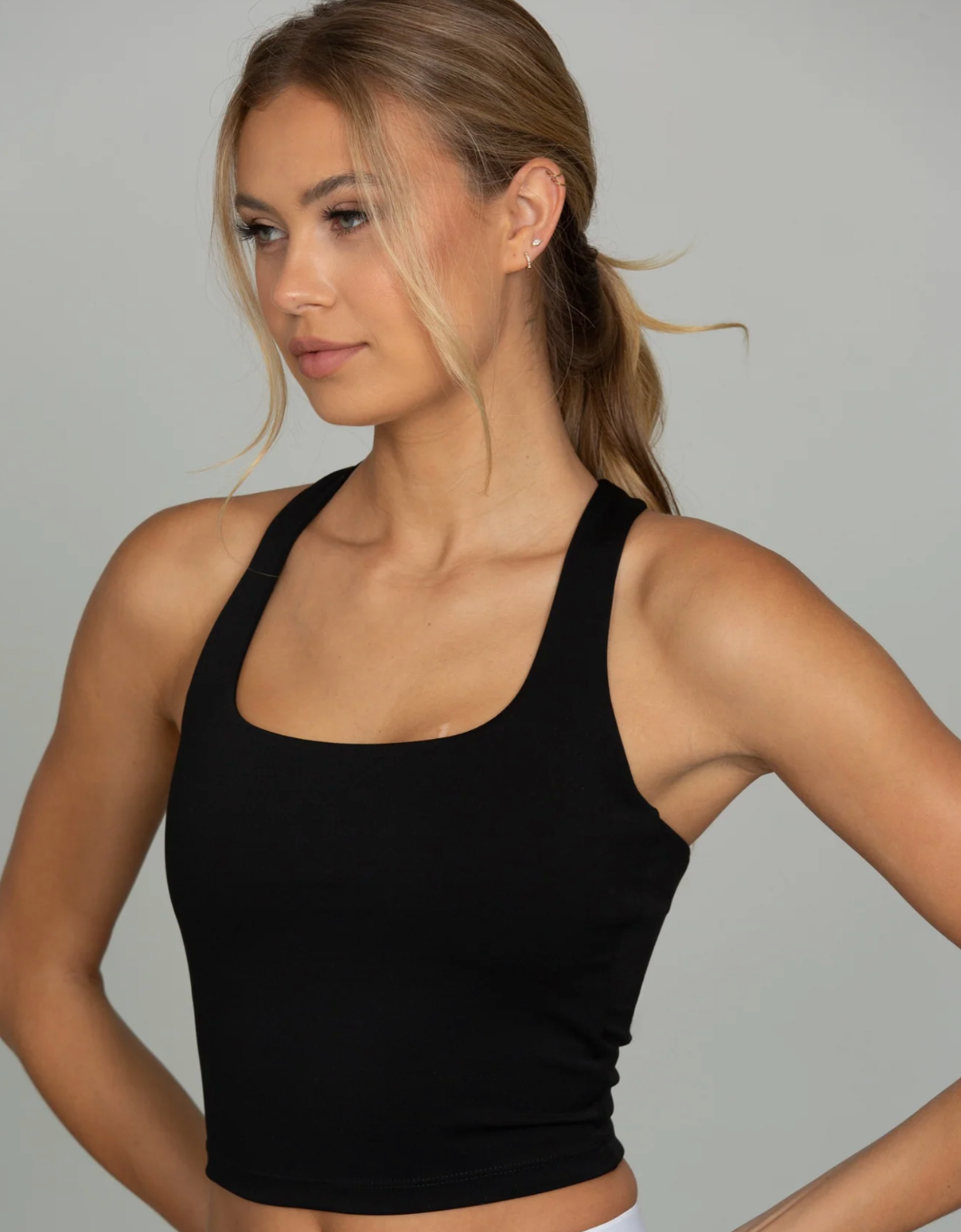 Criss Cross Back Yoga Tank- Black XS-XXL