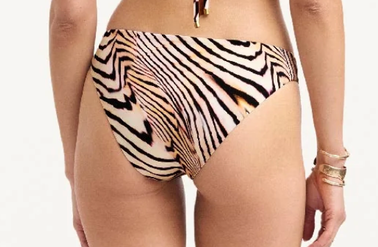 Cali High Leg Full Bottom - Shell Stripe EcoShimmer XS-XL