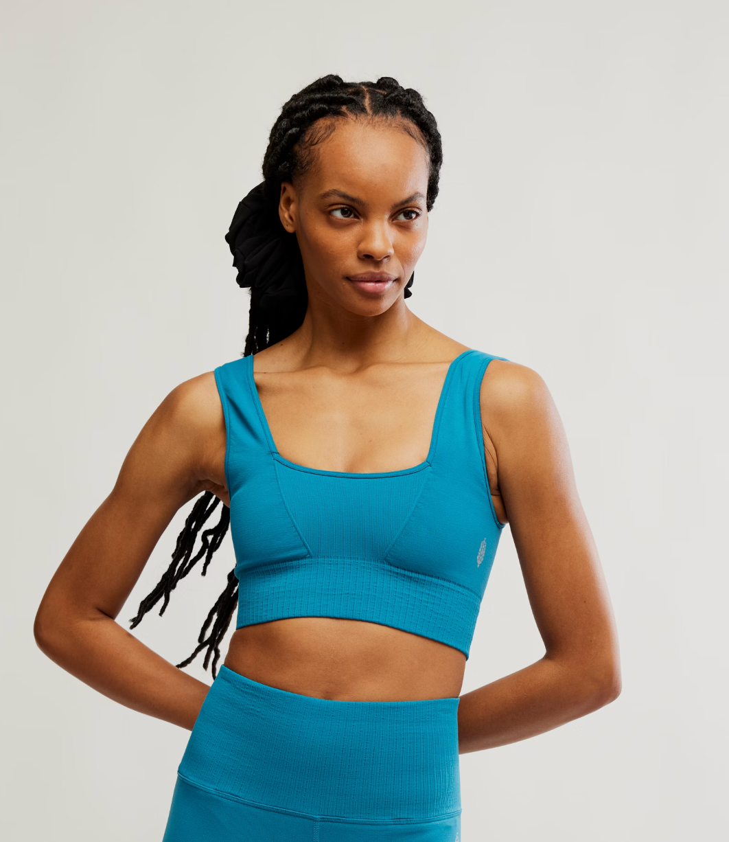 Square Neck Good Karma Bra- Celestial Blue