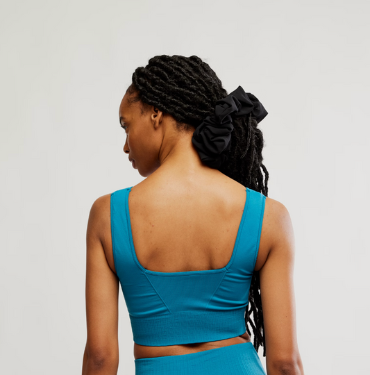 Square Neck Good Karma Bra- Celestial Blue
