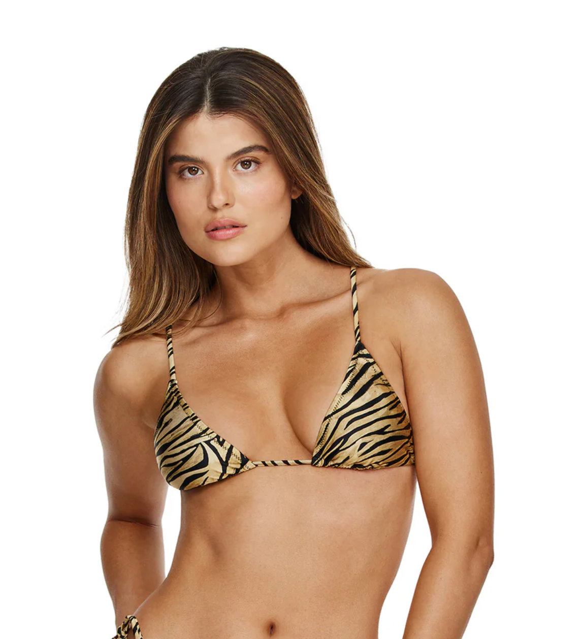 Wild One Triangle Bikini Top-Safari XS-L
