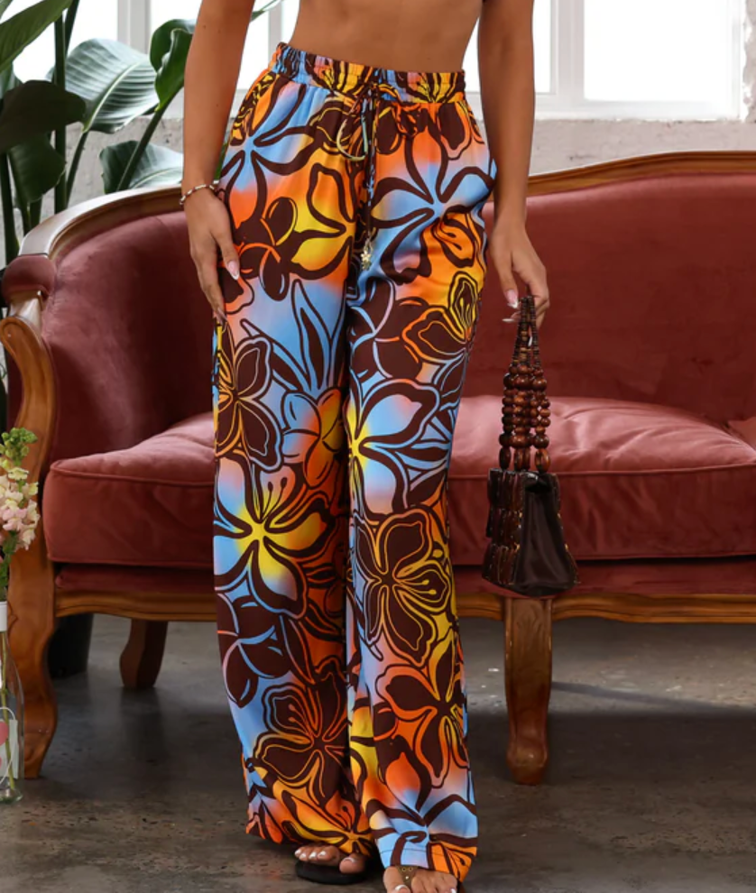 Drawstring Resort Pants - Frangipani Fizz XS-XL