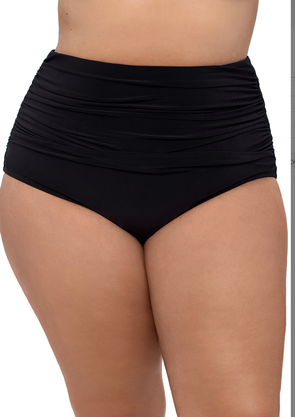 High Shirred Brief - Black 16W-24W