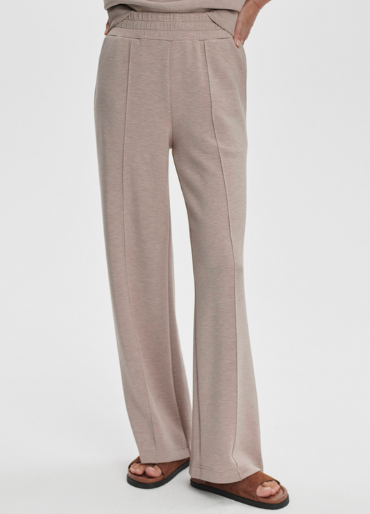 The Wide Leg Pant 30" - Taupe Marl