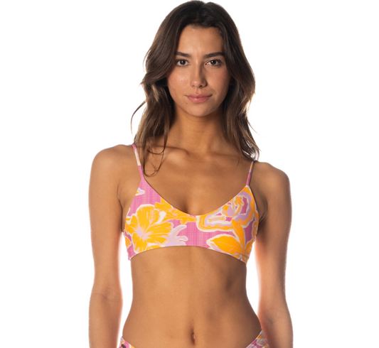 Liberties Classic Bralette Bikini Top Reversible - Flamingo Glow
