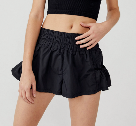 Get Your Flirt On Shorts -Black