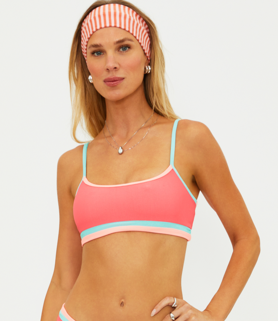 Val Bikini Top - Guava Jelly Colorblock