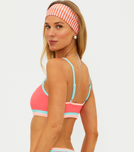 Val Bikini Top - Guava Jelly Colorblock