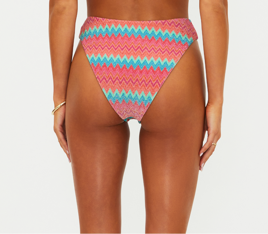 Amarie Bikini Bottom - Strawberry Ice Chevron Shine
