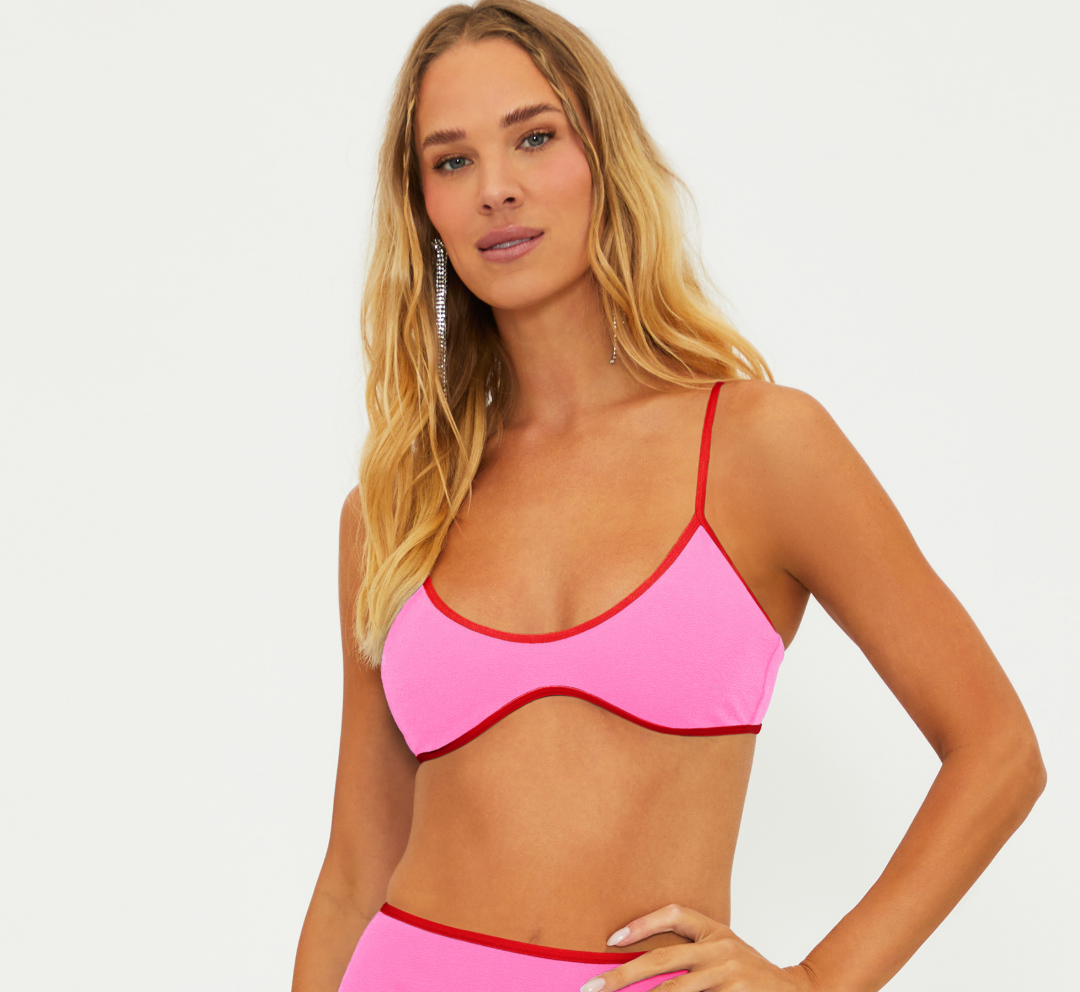 Leona Top Electric Pink Tidal Crepe