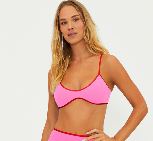 Leona Top Electric Pink Tidal Crepe