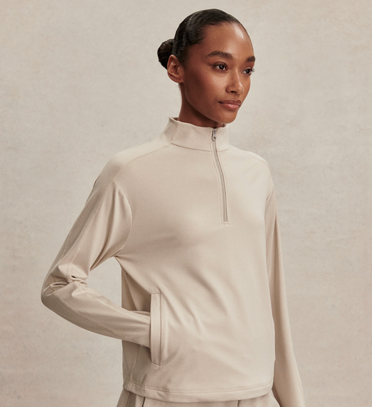 Lamia Half Zip Sweat -  Pebble Marl