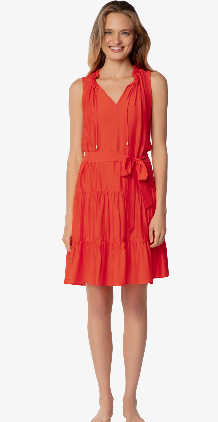 Sleeveless Dress/Cover Up with Belt