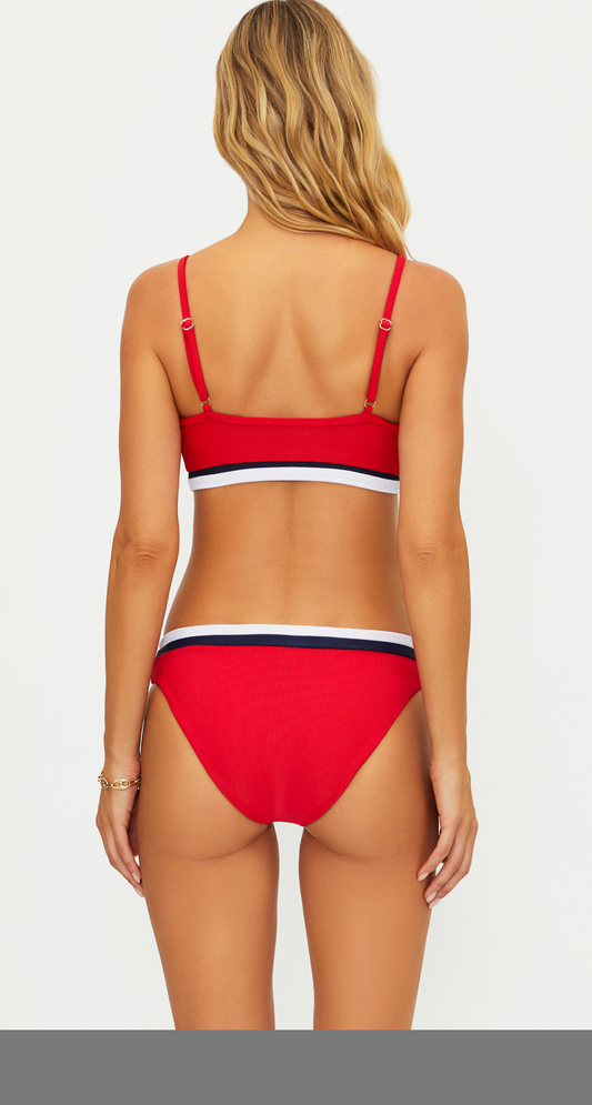 Saffron Bikini Bottom - Crimson Firework colorblock