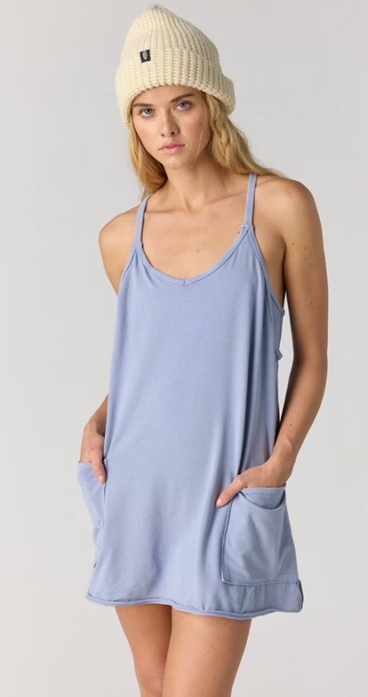 Hot Shot Mini Dress- Blue Ash