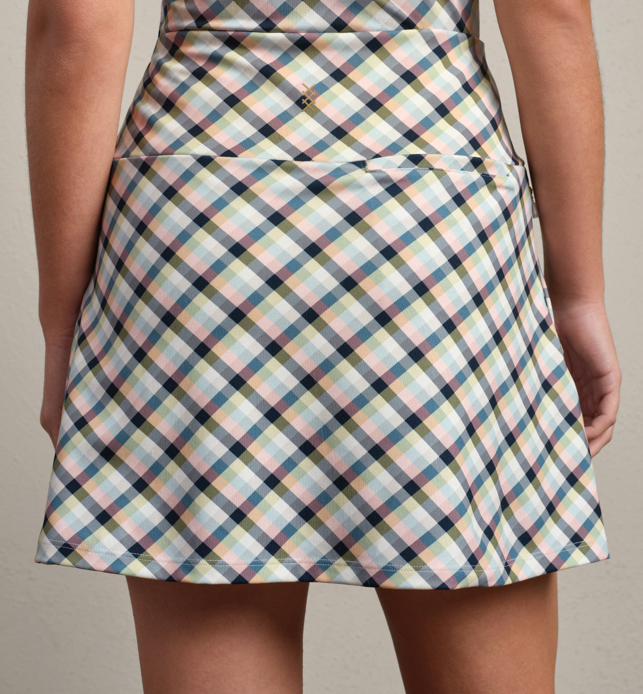 16" Course to Court Skort - Navy Multi Plaid