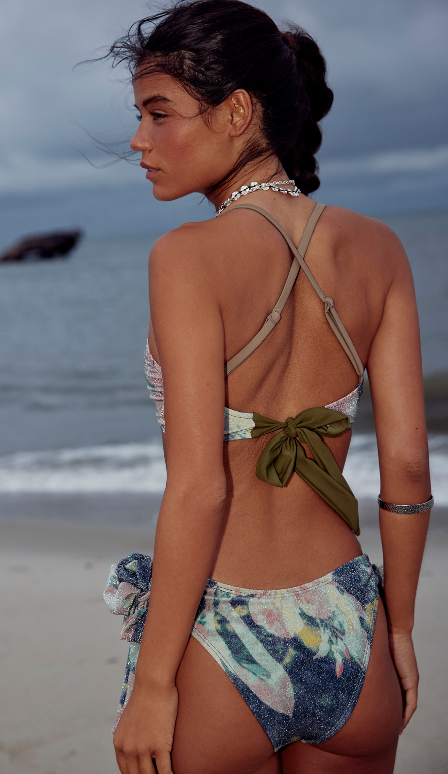 Renee Lurex Printed Bikini Bottoms - Flower Riot