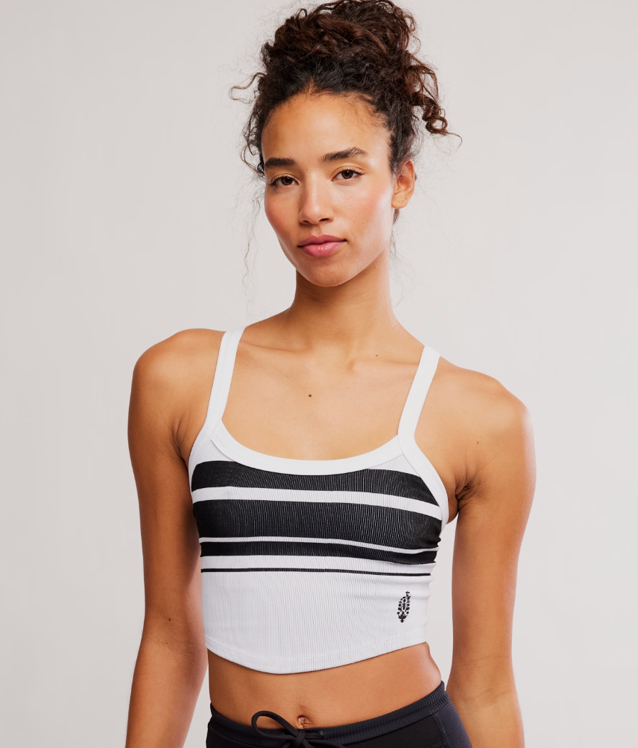 All Clear Striped Cami - Black/White Retro