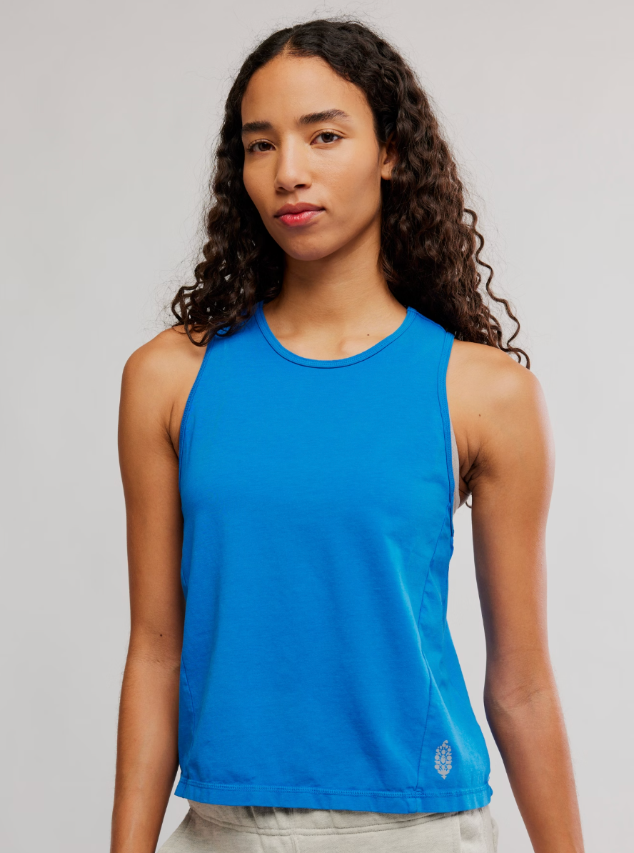 Hot Shot Twist Tank - Light Cobalt