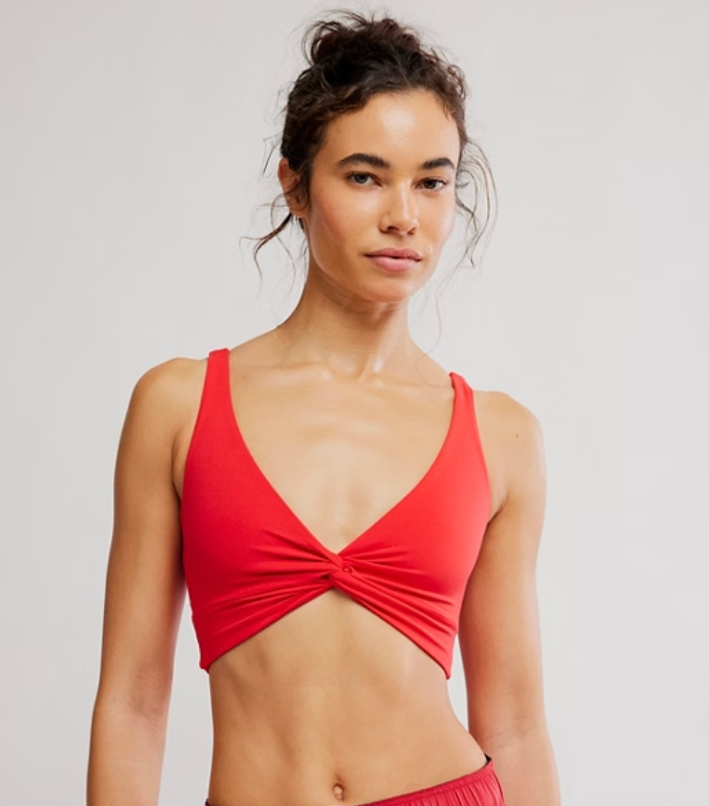 Never Better Reversible Twist Crop - Grapefruit
