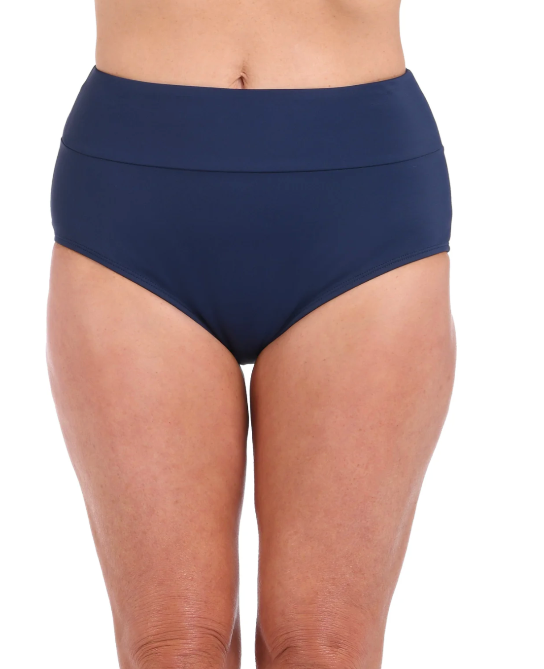 Solid Wide Band Full Bikini Bottom - Navy