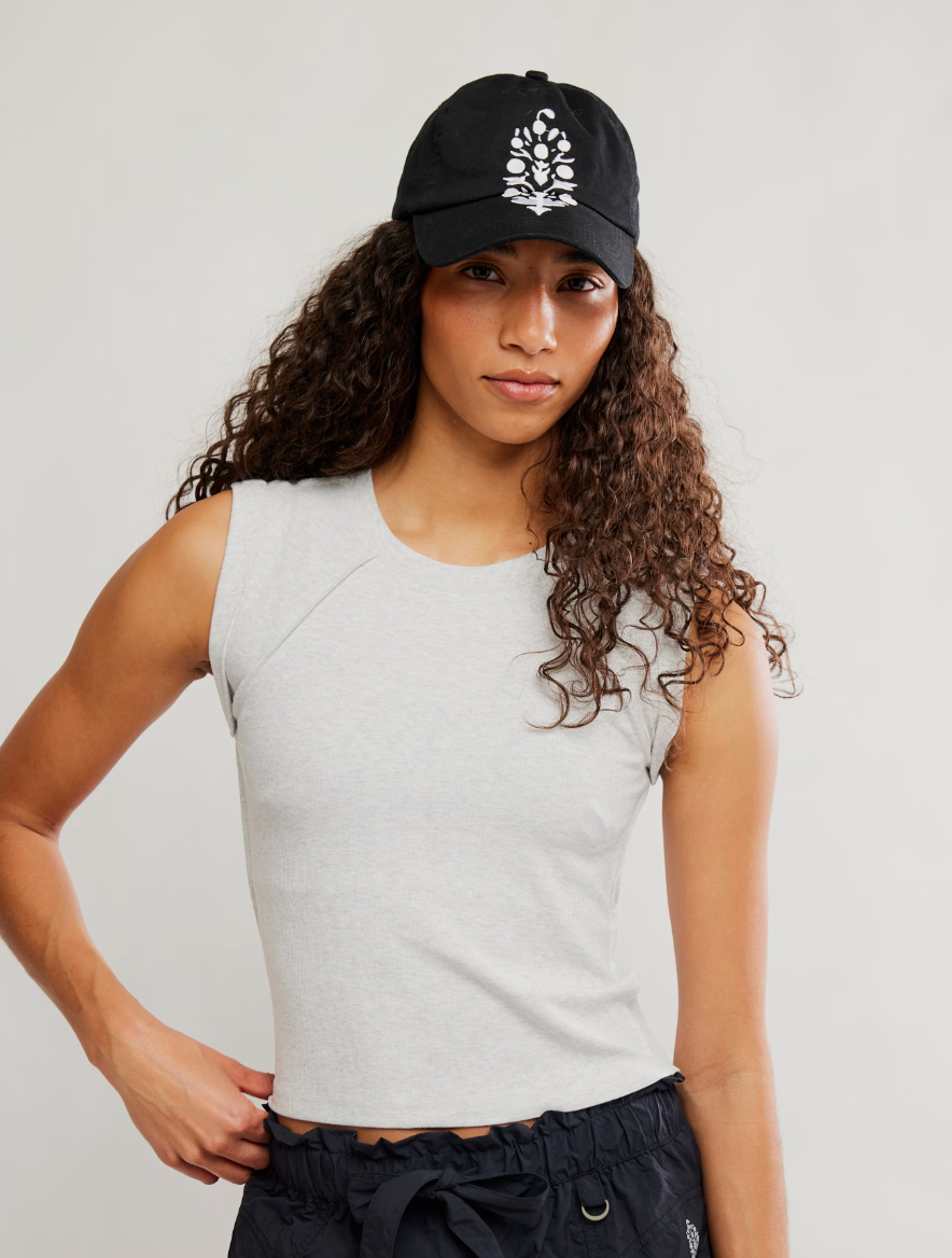 Love My Twist Muscle Tank - White Heather Grey