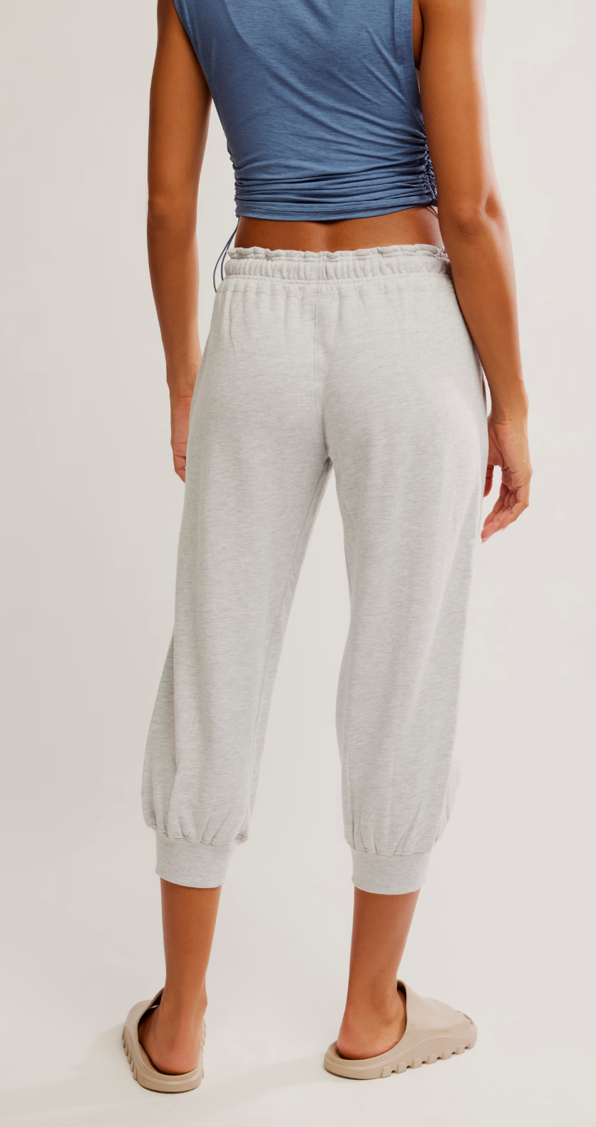 Flutter Cropped Joggers - Heather Grey