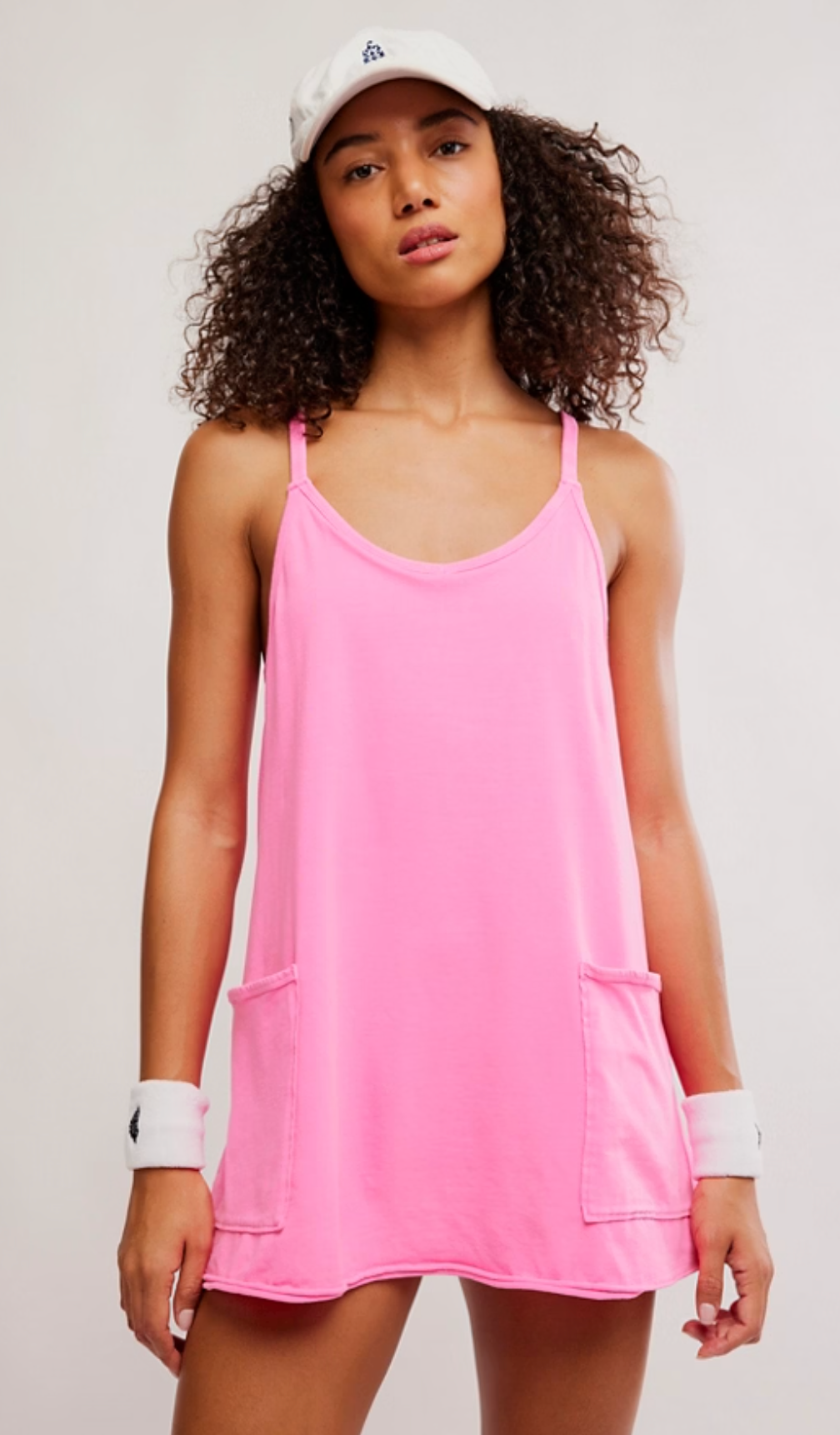 Hot Shot Mini Dress- Washed Hot Pink