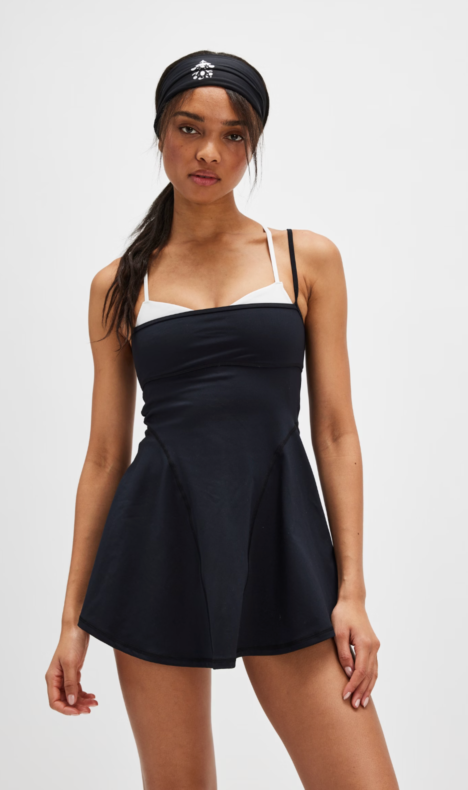 Baseline UV Protection Tennis Dress - Black/White