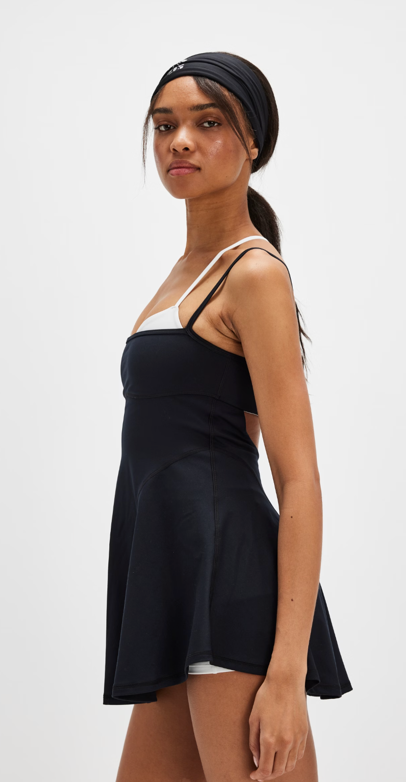 Baseline UV Protection Tennis Dress - Black/White
