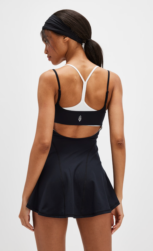 Baseline UV Protection Tennis Dress - Black/White