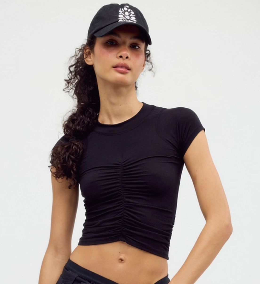 Tempo Ruched UV Protection Tee - Black