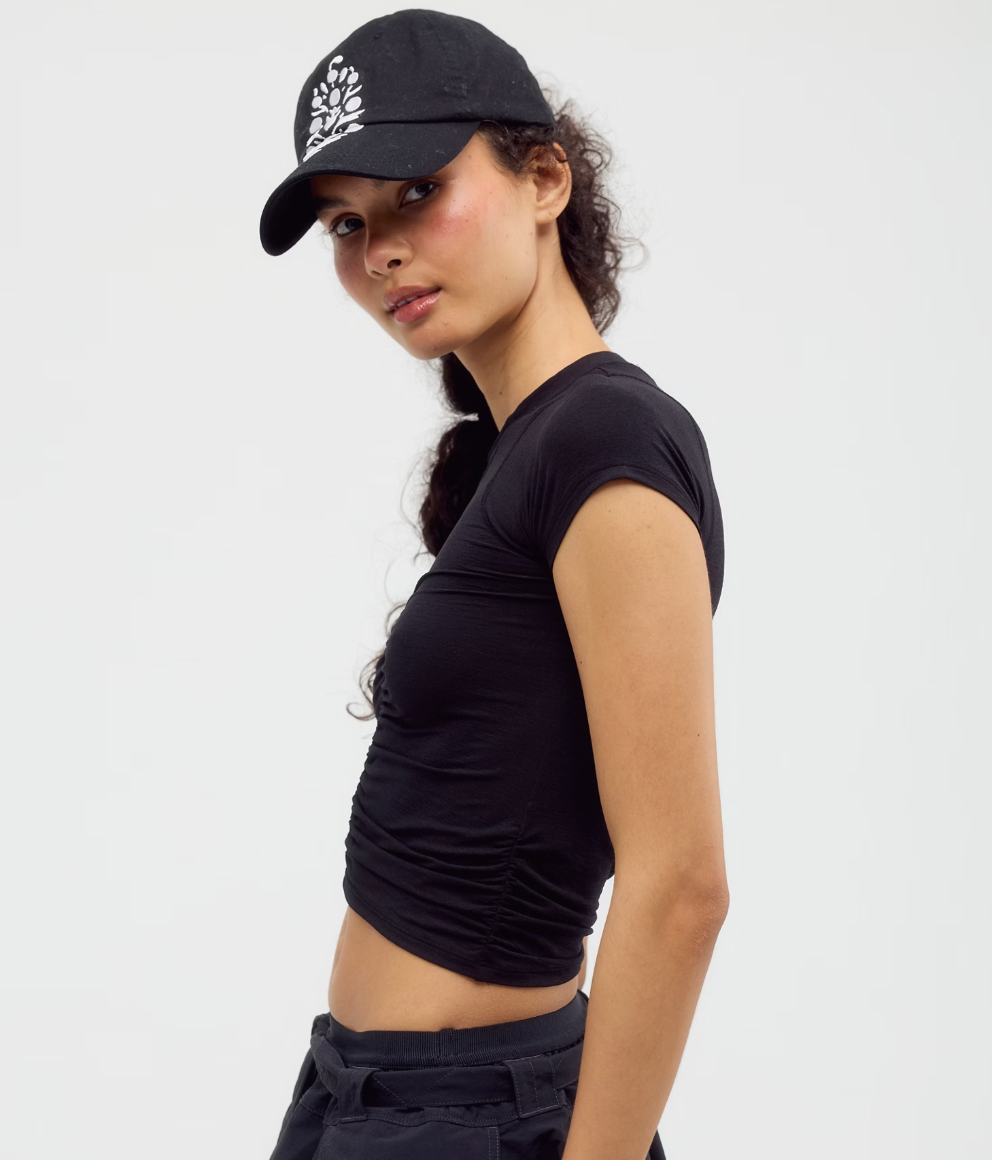 Tempo Ruched UV Protection Tee - Black
