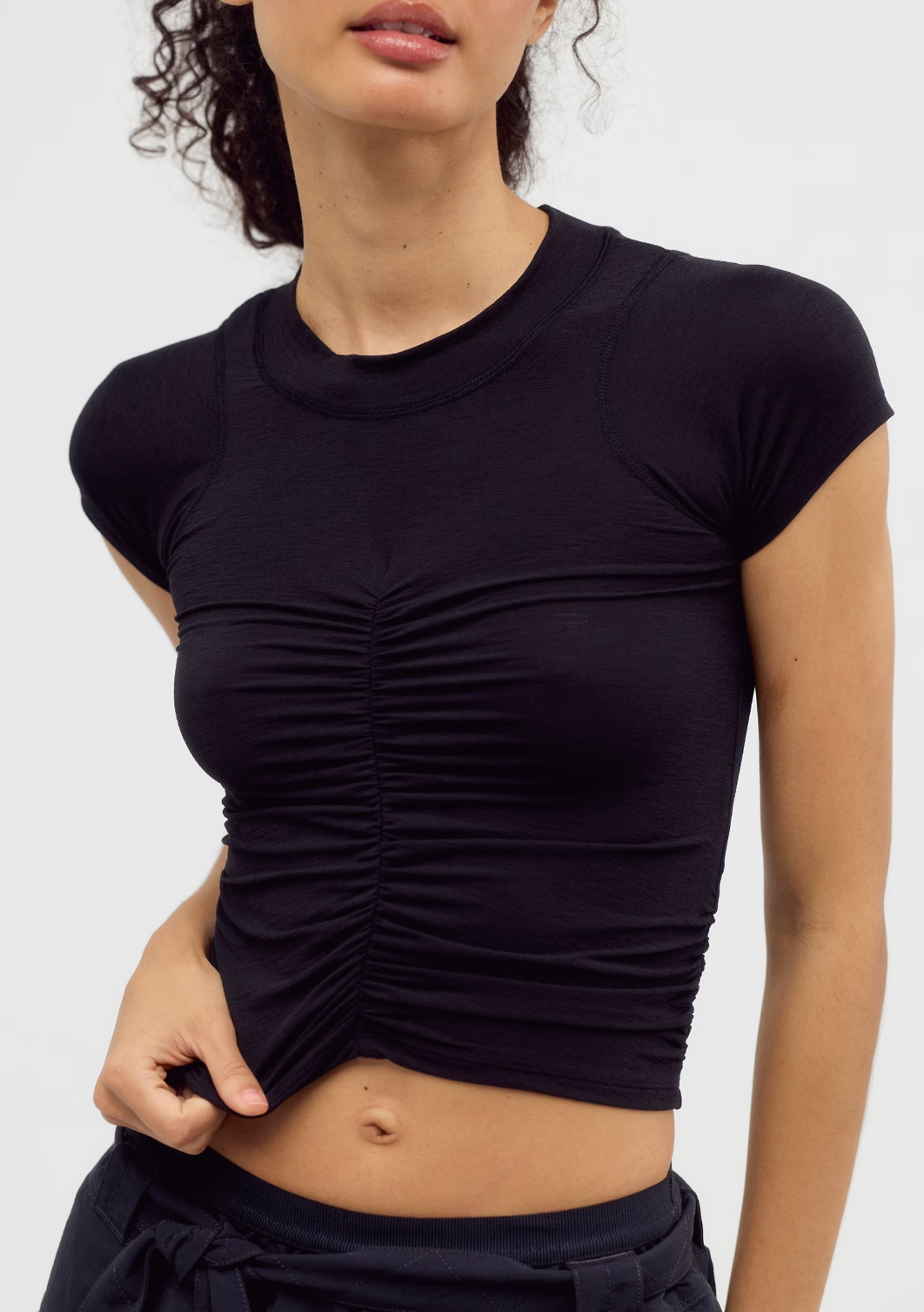 Tempo Ruched UV Protection Tee - Black